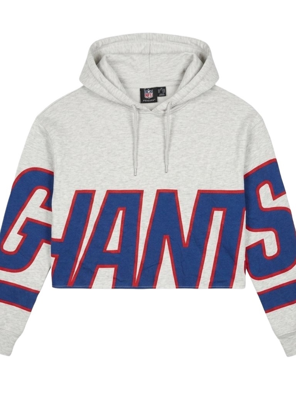 NFL Primark New York Giants Heather Grey Cropped Pullover Hoodie XS